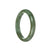 A high-quality, natural olive green patterned Jadeite bangle with a 59mm semi-round shape.