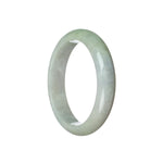 An image of a lavender-colored Burmese Jade Bangle with a half-moon shape. This bangle is certified as Grade A quality and measures 59mm in size. It is offered by MAYS GEMS.