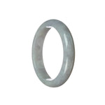 Close-up photo of a lavender jadeite bangle bracelet with a semi-round shape, measuring 58mm in diameter. The bracelet features a beautiful, natural lavender hue and is made of genuine Type A jadeite. Perfect for adding a touch of elegance and sophistication to any outfit.