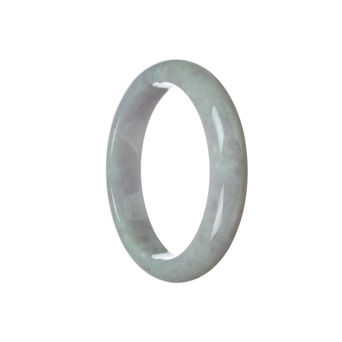 Genuine Grade A Lavender Traditional Jade Bangle - 58mm Semi Round