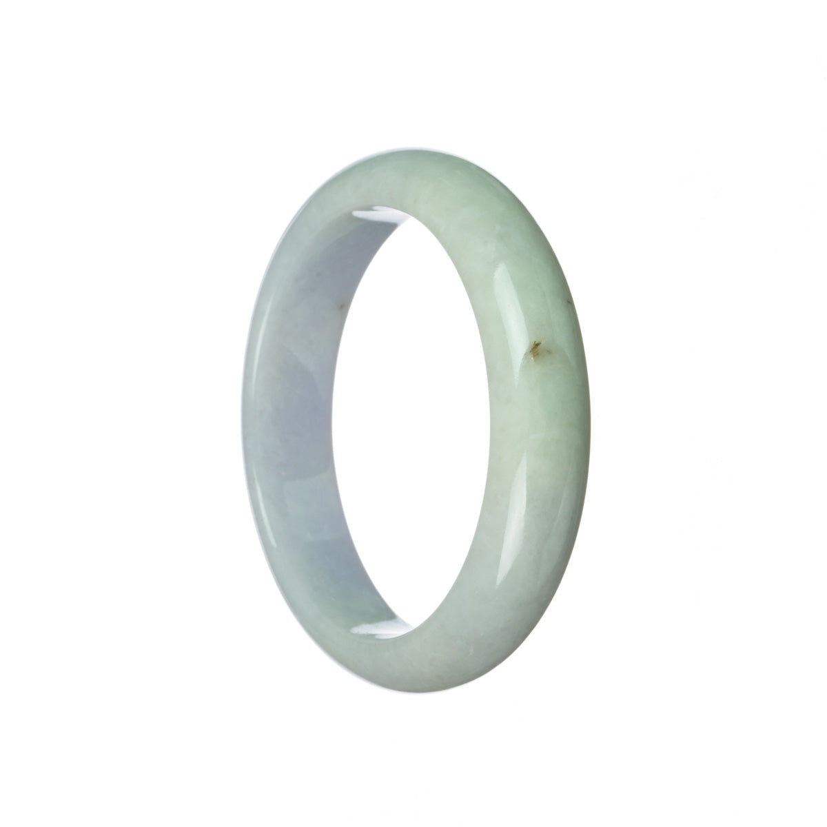 An elegant lavender traditional jade bracelet in a 58mm half moon shape, certified Type A jade. Perfect for adding a touch of natural beauty to any outfit.