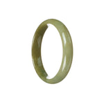 Real Grade A Brownish Olive Green with Brown Patch Jadeite Bangle Bracelet - 59mm Half Moon