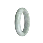 A close-up of a lavender jadeite bracelet in a half-moon shape, with a diameter of 58mm.