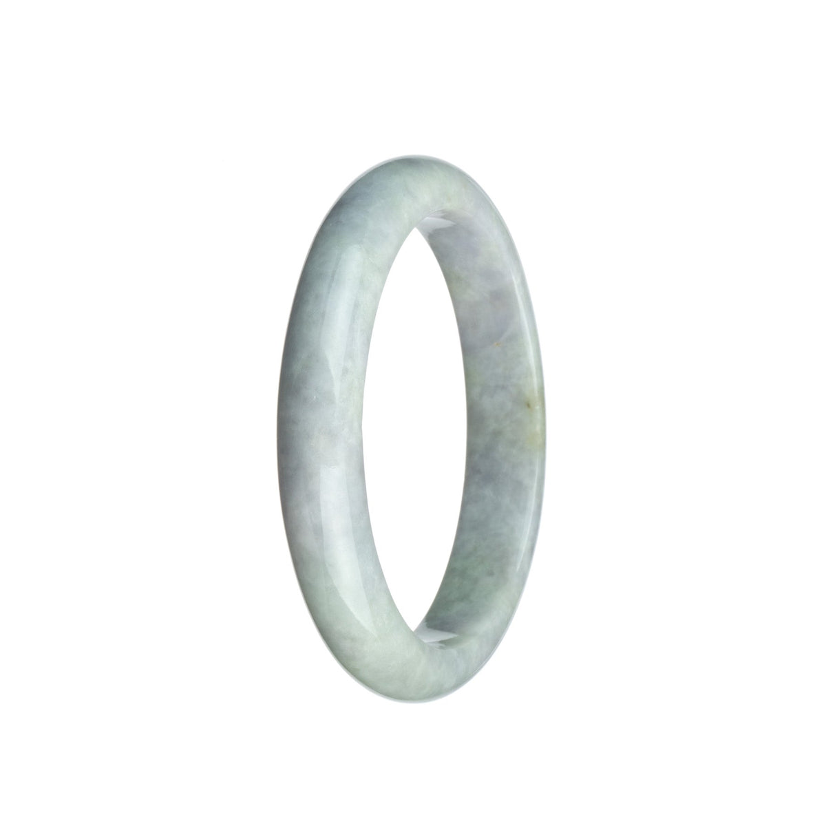 A beautiful lavender jadeite bracelet with a half moon design, made from genuine Type A jade.