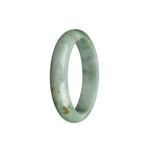 Genuine Natural Green with White Traditional Jade Bracelet - 56mm Half Moon
