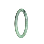 Real Grade A Green with Grey Jadeite Jade Bracelet - 61mm Petite Round