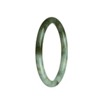 Genuine Grade A Olive Green with White Jadeite Bracelet - 62mm Petite Round