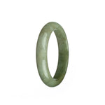 A beautiful half moon-shaped bracelet made from genuine natural white and green Burma Jade, showcasing its stunning colors and exquisite craftsmanship.