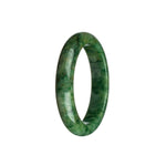 Genuine Grade A Green with Dark Green Burma Jade Bracelet - 55mm Half Moon