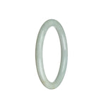 A small round white jade bangle with a Grade A certification, perfect for adding a touch of elegance to any outfit.