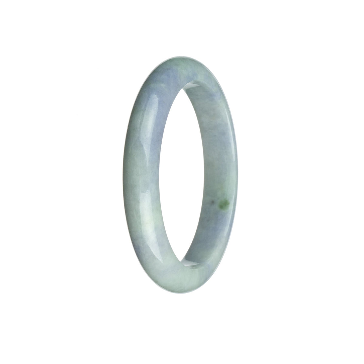 Real Grade A Lavender Traditional Jade Bracelet - 57mm Semi Round