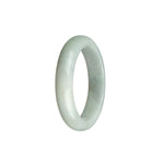 Real Grade A White Traditional Jade Bangle Bracelet - 51mm Half Moon