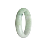 Authentic Untreated White Jade Bangle Bracelet - 59mm Half Moon