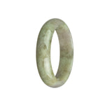 Authentic Grade A Brownish White and Lavender Jadeite Bracelet - 59mm Half Moon