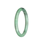 Genuine Type A Light Green with Pattern Jade Bracelet - 59mm Petite Round