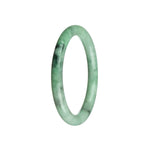 A close-up image of a delicate light green jade bracelet with a patterned design. The bracelet is round and petite, measuring 59mm in size. The jade stone is genuine and of Type A quality. This bracelet is a product of MAYS™.