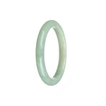 An elegant white Burmese jade bangle bracelet with a semi-round shape, measuring 55mm. Perfect for adding a touch of sophistication to any outfit.