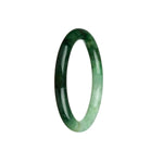 A delicate round emerald green and white Burma jade bracelet, perfect for adding a touch of elegance to any outfit.