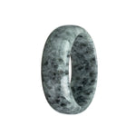 Genuine Grade A Grey Pattern Burma Jade Bracelet - 59mm Half Moon
