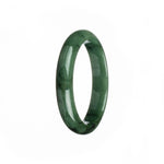 Genuine Grade A Deep Green Burma Jade Bangle - 57mm Half Moon