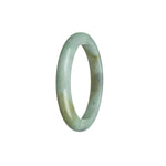 Genuine Untreated White and Light Brown Jade Bangle - 53mm Semi Round