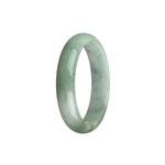 A beautiful bracelet made of genuine untreated white, grey, and olive green Burma Jade, featuring a 56mm half moon design. Perfect for adding a touch of elegance and natural beauty to any outfit.