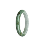 Genuine Grade A Green and White Jadeite Bracelet - 54mm Petite Round