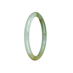 A small, round white and green jadeite jade bracelet, certified as Type A.