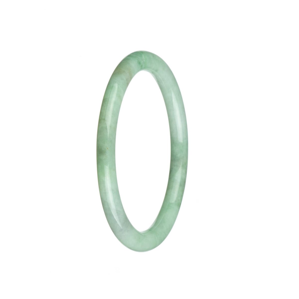 Genuine Grade A Light Green Jadeite Bangle - 60mm Petite Round