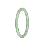 A beautiful light green Burma Jade bangle with a petite round shape, made from genuine Grade A jade.