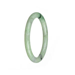 A small round pale green jadeite bangle, certified as natural and featuring a delicate pattern.