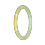 A delicate jade bracelet featuring light green and light brown traditional jade with a petite round design, certified Grade A. Perfect for adding a touch of elegance to any outfit.