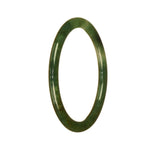 Genuine Grade A Green and White Pattern Jadeite Jade Bracelet - 57mm Petite Round