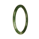 A small round jadeite jade bracelet with a beautiful green and white pattern.