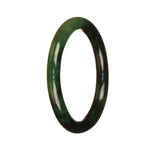 Genuine Grade A Deep Green and Green Traditional Jade Bangle - 55mm Petite Round