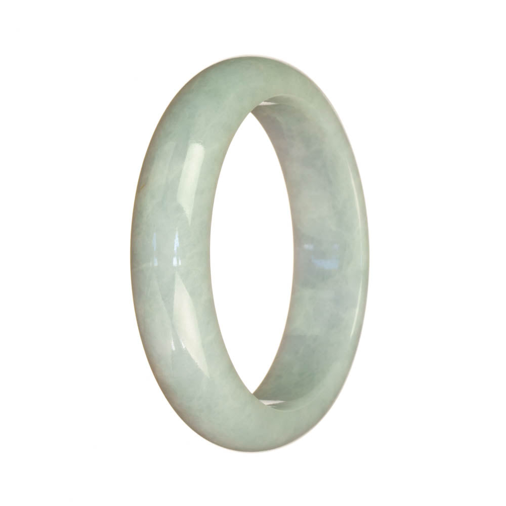 Genuine Grade A Greyish Lavender Jadeite Jade Bangle - 55mm Half Moon