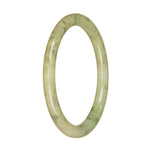 Genuine Type A Pale Green Pattern Jadeite Jade Bracelet - 60mm Petite Round