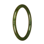 Certified Untreated Deep Green Burma Jade Bangle Bracelet - 60mm Petite Round