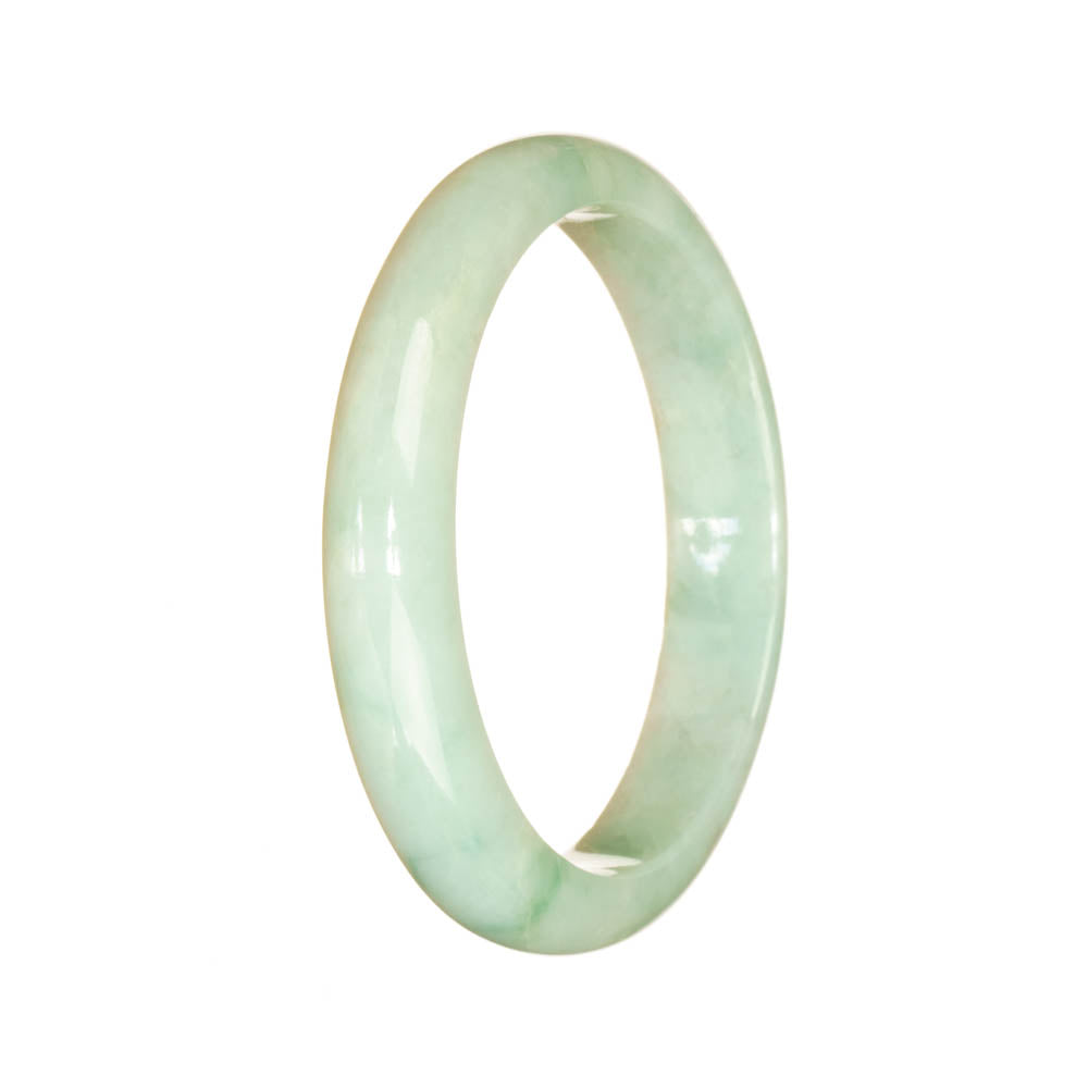 Genuine Grade A Light Green Jade Bangle Bracelet - 55mm Half Moon