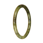 Genuine Grade A Green Pattern Burmese Jade Bracelet - 60mm Petite Round