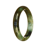 Real Type A Green Pattern Jade Bracelet - 55mm Half Moon