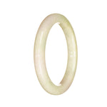 Genuine Grade A Pale Green with Lavender Jade Bangle - 53mm Semi Round