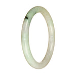 A small round white patterned jade bangle, perfect for petite wrists, with genuine Type A jade.