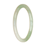 A close-up of a delicate white traditional jade bracelet, featuring a small round shape and a Type A quality. The bracelet has a polished surface and exudes elegance and refinement.