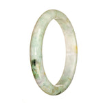 Genuine Grade A Pale Green with Green Pattern Jadeite Bracelet - 67mm Half Moon