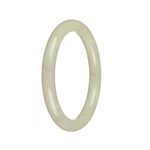 A small, round Type A White Jadeite Bracelet measuring 55mm in size, certified and genuine. Made by MAYS.