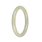 Certified Type A White Jadeite Bracelet - 55mm Petite Round