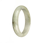 Certified Grade A Grey with Brown Spots Jadeite Bracelet - 56mm Half Moon