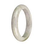 Certified Natural Lavender and Olive Green Jade Bracelet - 62mm Half Moon