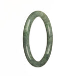 Authentic Grade A Greyish Green annd Apple Green Pattern Burma Jade Bracelet - 55mm Petite Round